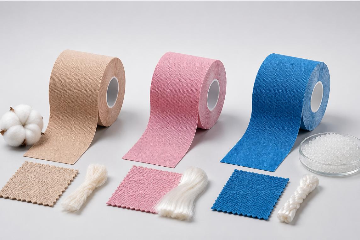 Puuvilla vs Rayon vs Nylon Kinesiologiateippi: Mikä materiaali sopii brändiisi?